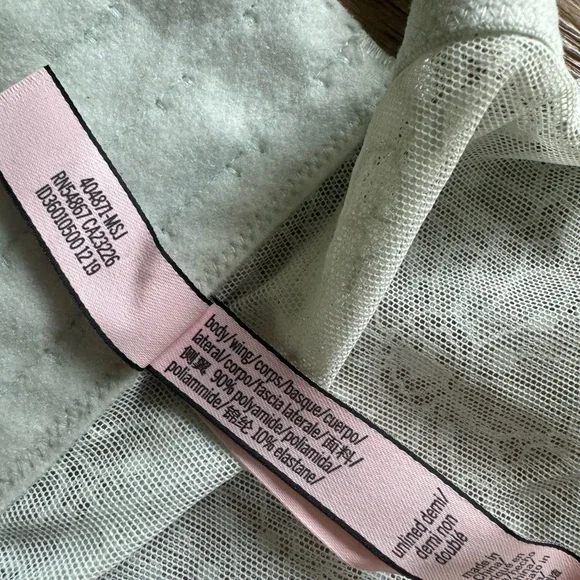 Victoria's Secret Lace Unlined Long Line Demi Bra in Pale Sky Gray 34D - Picture 2 of 8